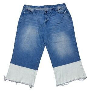 a.n.a Blue and White Flare Jeans